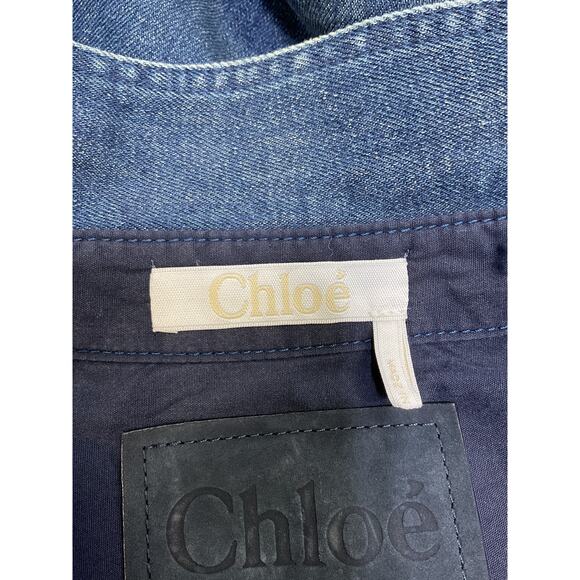 Chlo� Stretch Blue Cotton Denim Top Size 38 - Picture 4 of 4